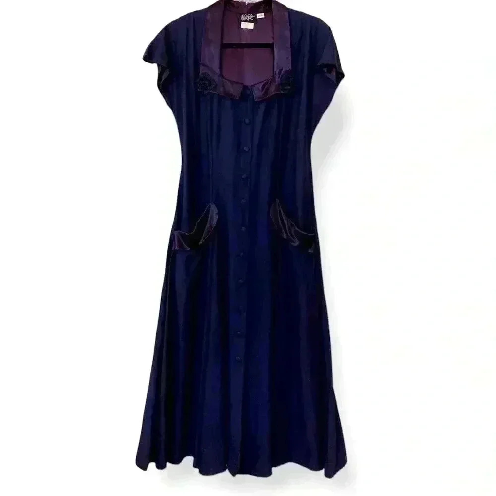 Wild Rose Vintage A-line Square Neckline Purple Dress
